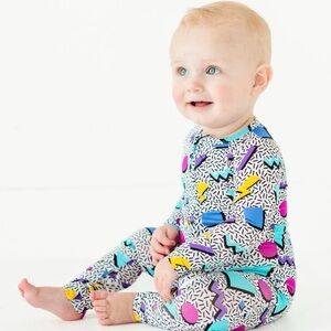 Bums & Roses Bamboo Convertible Romper/Sleeper Fresh Prints of Bel-Air 3-6m VGUC